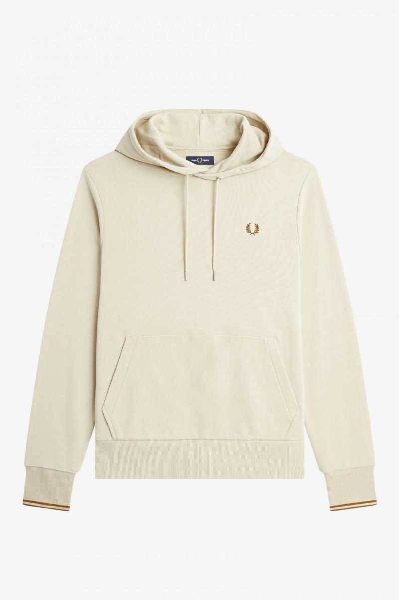 Fred Perry Tipped Hooded Tröjor Herr Oatmeal | SEXBR50934