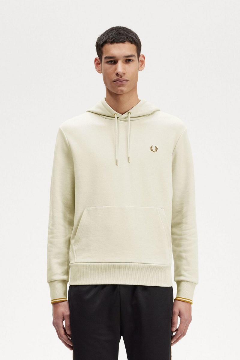 Fred Perry Tipped Hooded Tröjor Herr Oatmeal | SEXBR50934