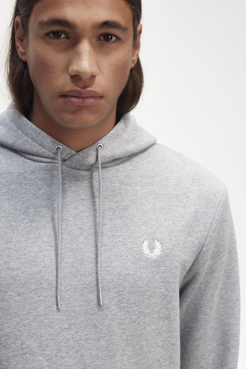 Fred Perry Tipped Hooded Tröjor Herr Steel Marl | DSEVO17761