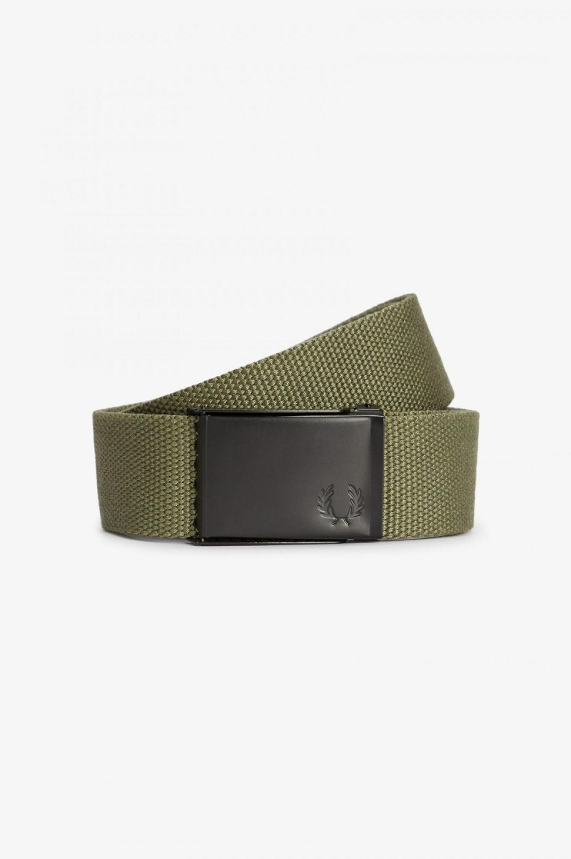 Fred Perry Tryck Branded Webbing Bälte Accessories Gröna | QSEWA78463