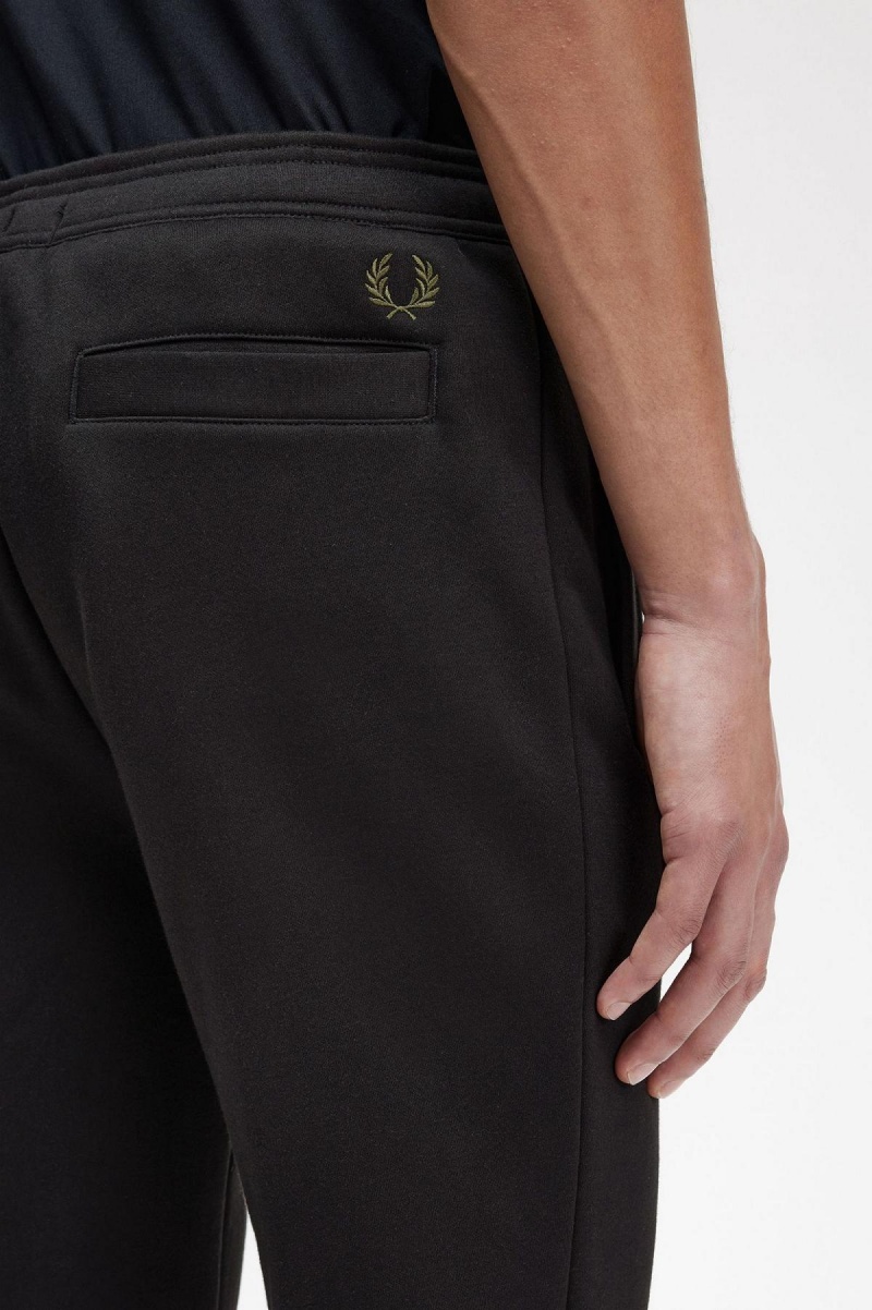 Fred Perry Tryck Branding Sweatpants Långbyxor Herr Svarta | SEJKU16048