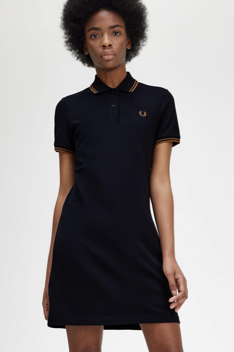 Fred Perry Twin Tipped Fred Perry Shirt Klänning Dam Marinblå | ASEWC29348