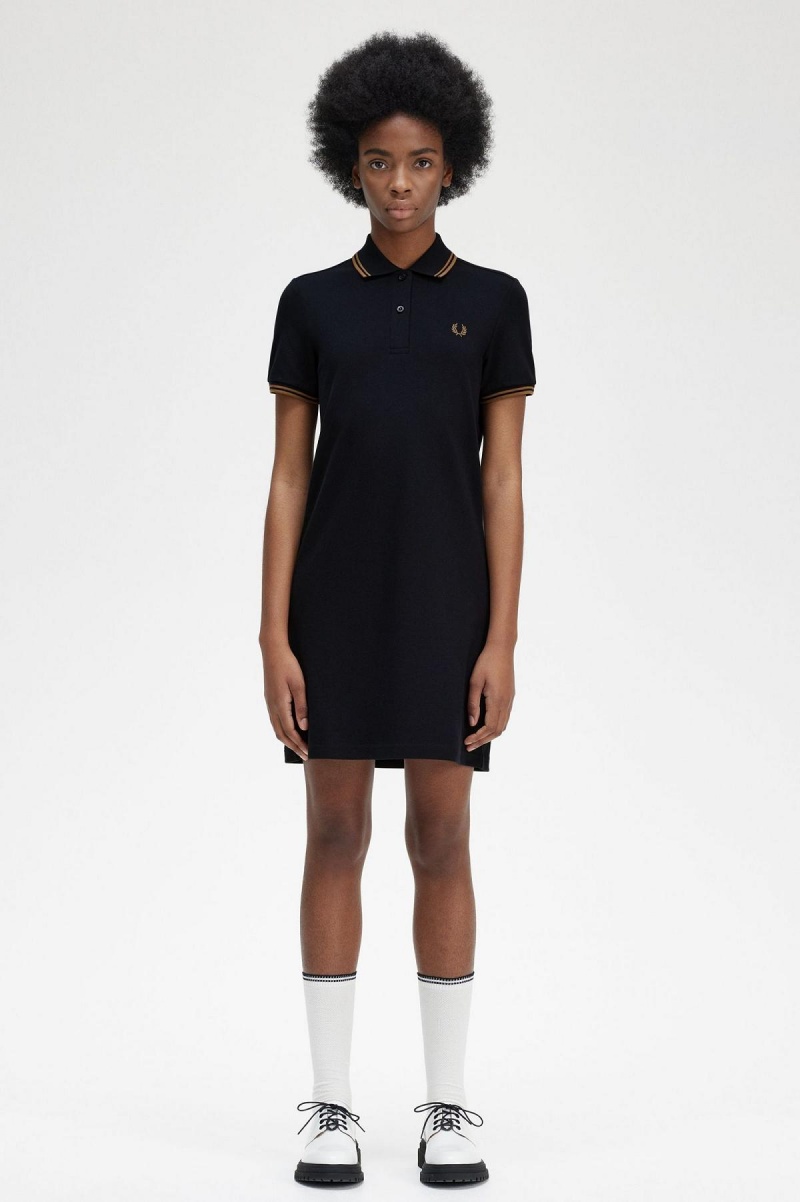 Fred Perry Twin Tipped Fred Perry Shirt Klänning Dam Marinblå | ASEWC29348