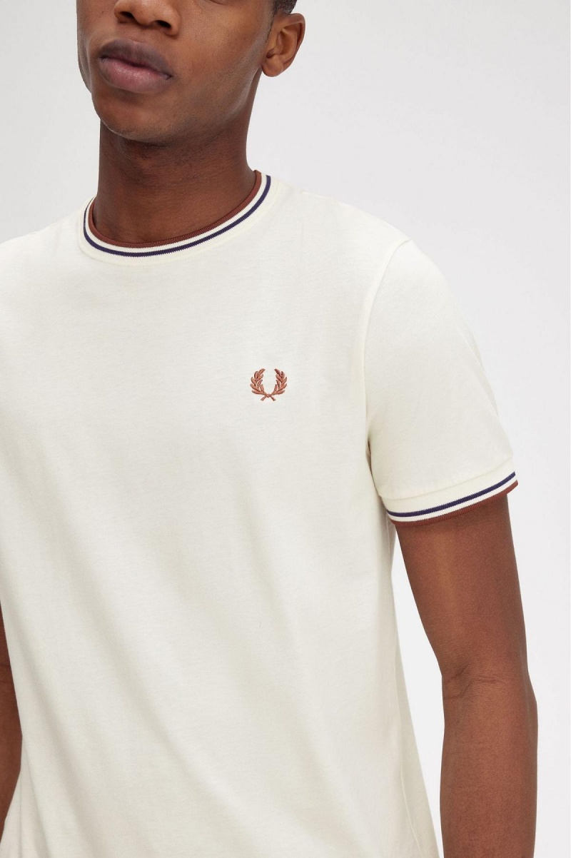 Fred Perry Twin Tipped T-shirt Herr Bruna | PSEQX76584