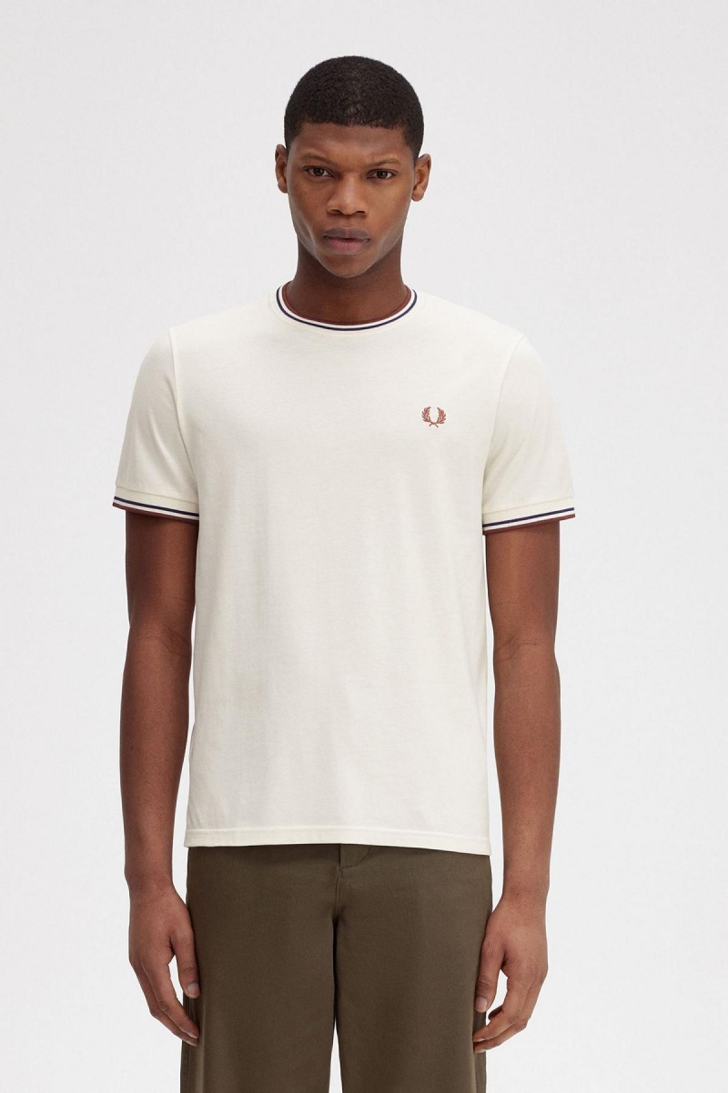 Fred Perry Twin Tipped T-shirt Herr Bruna | PSEQX76584