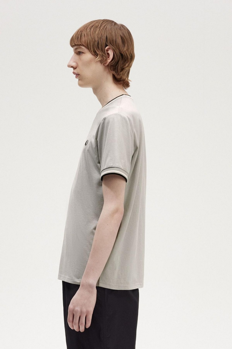 Fred Perry Twin Tipped T-shirt Herr Limestone | ZSENQ93651