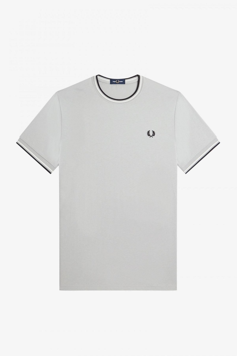 Fred Perry Twin Tipped T-shirt Herr Limestone | ZSENQ93651