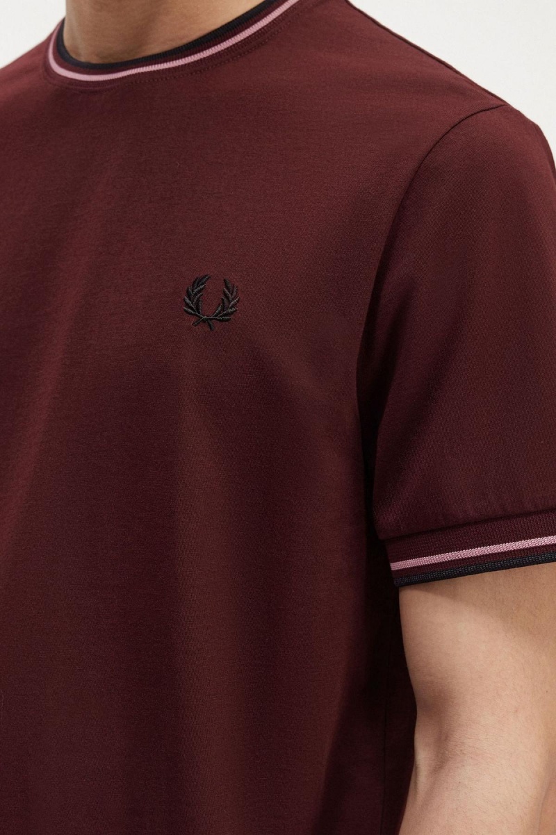 Fred Perry Twin Tipped T-shirt Herr Oxblood | SECIF79317