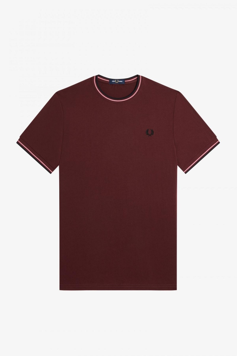 Fred Perry Twin Tipped T-shirt Herr Oxblood | SECIF79317