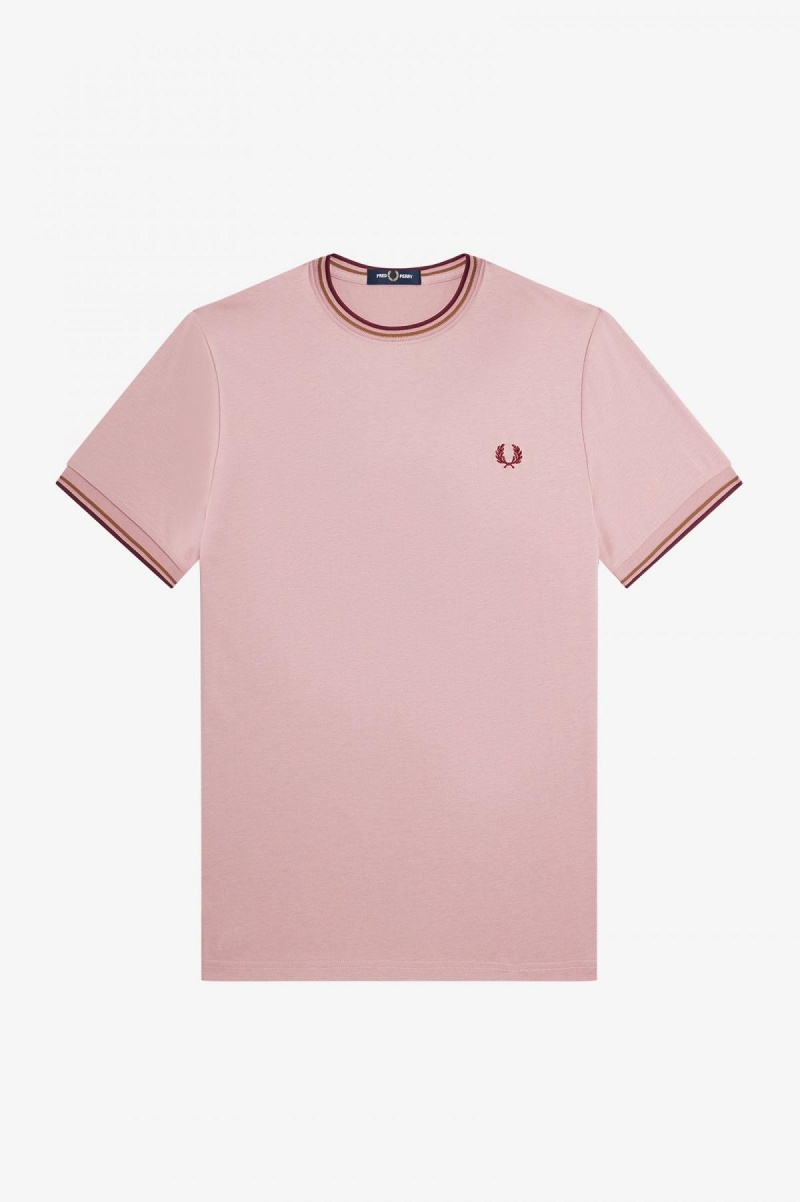 Fred Perry Twin Tipped T-shirt Herr Rosa Rosa | DSEKV12537