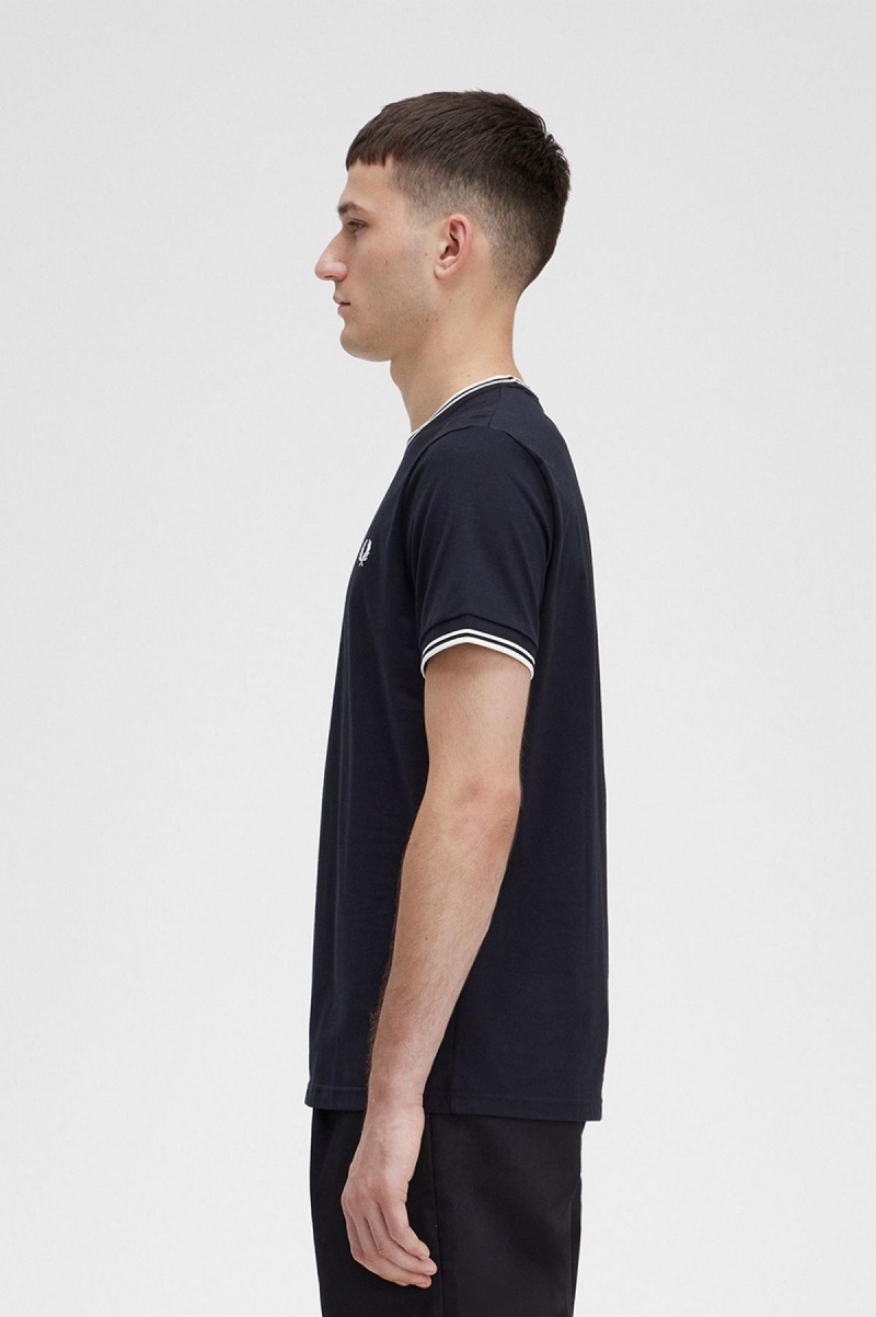 Fred Perry Twin Tipped T-shirt Herr Svarta | PSEQX99996