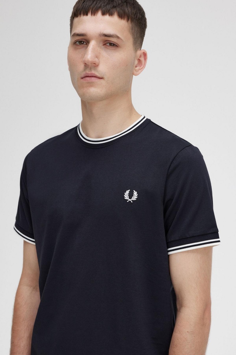 Fred Perry Twin Tipped T-shirt Herr Svarta | PSEQX99996