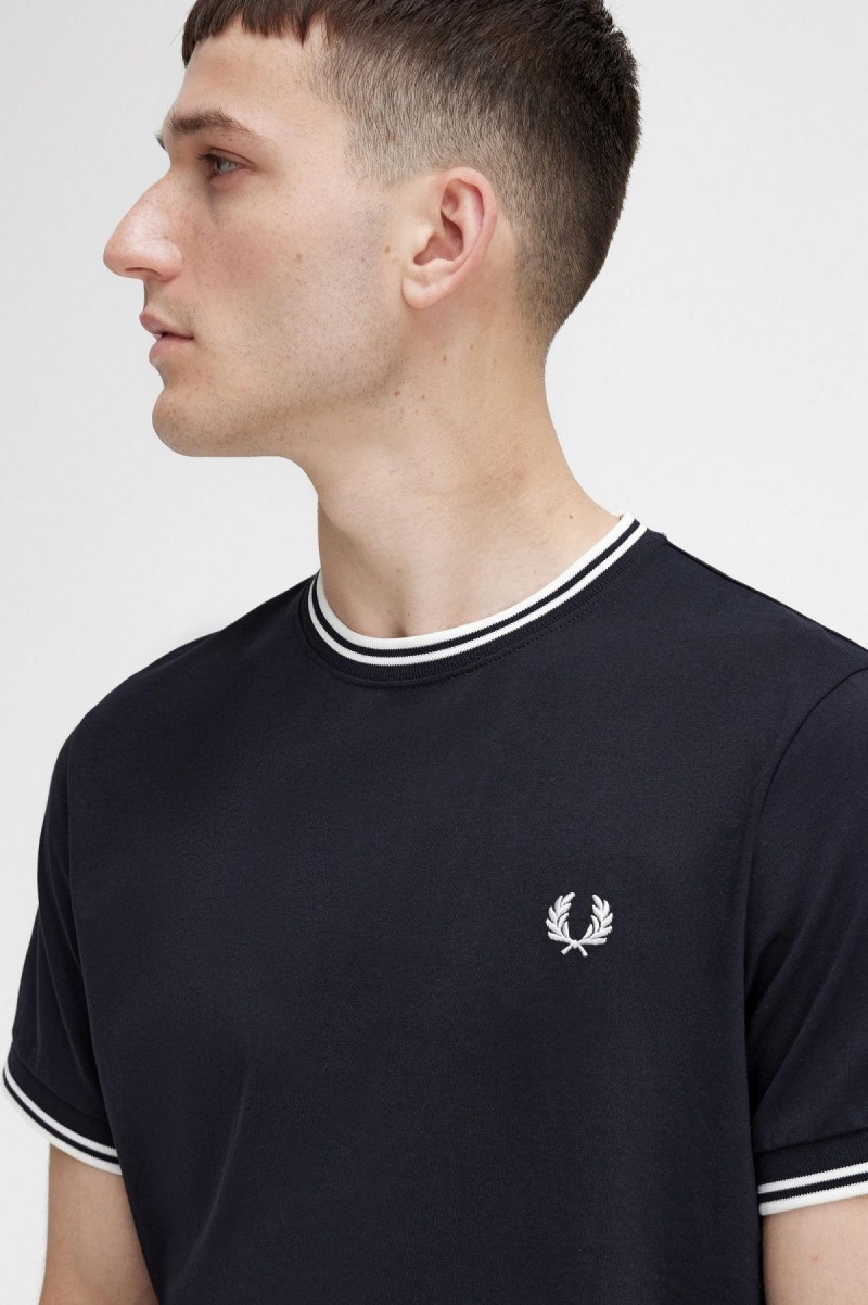 Fred Perry Twin Tipped T-shirt Herr Svarta | PSEQX99996