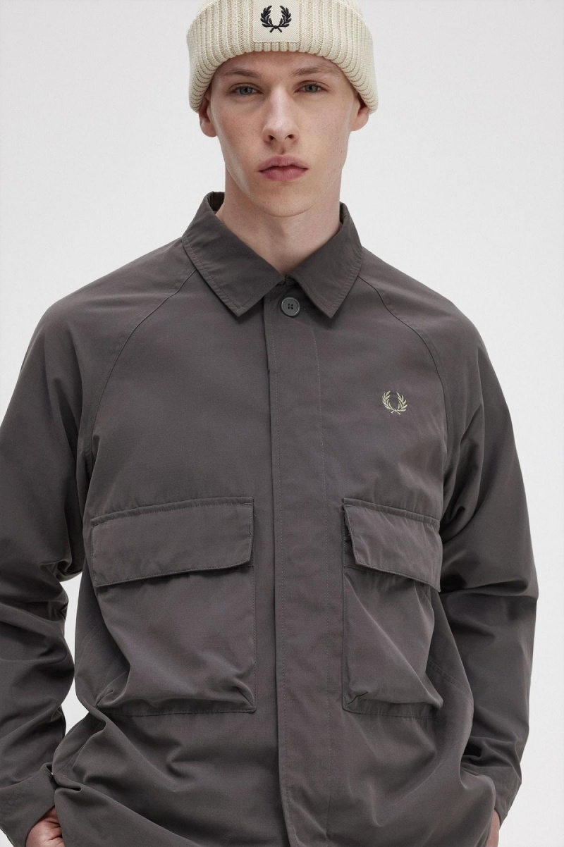 Fred Perry Utility Skjorta Herr Gunmetal | PSEQX31698