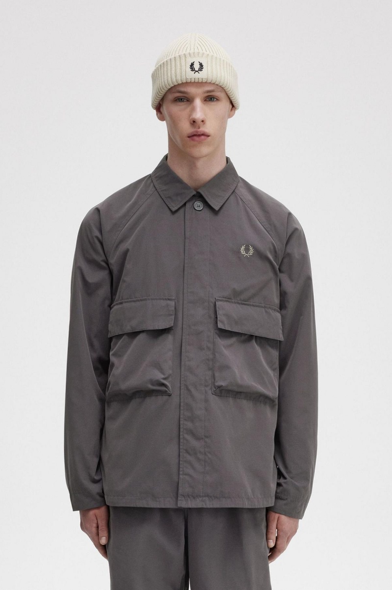 Fred Perry Utility Skjorta Herr Gunmetal | PSEQX31698