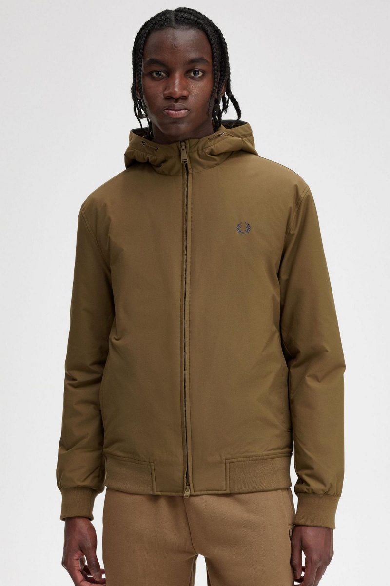 Fred Perry Vadderad Hooded Brentham Rockar Herr Shaded Stone | YSEVQ65519