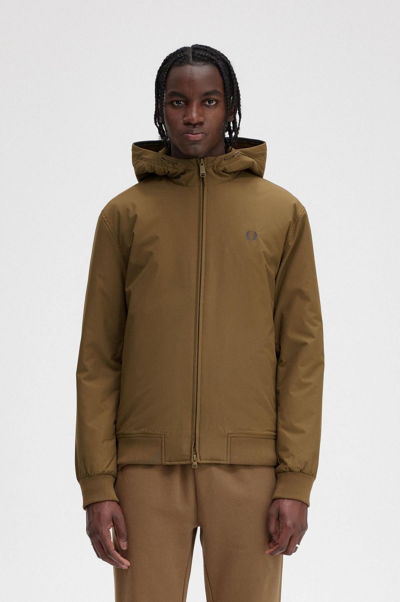 Fred Perry Vadderad Hooded Brentham Rockar Herr Shaded Stone | YSEVQ65519