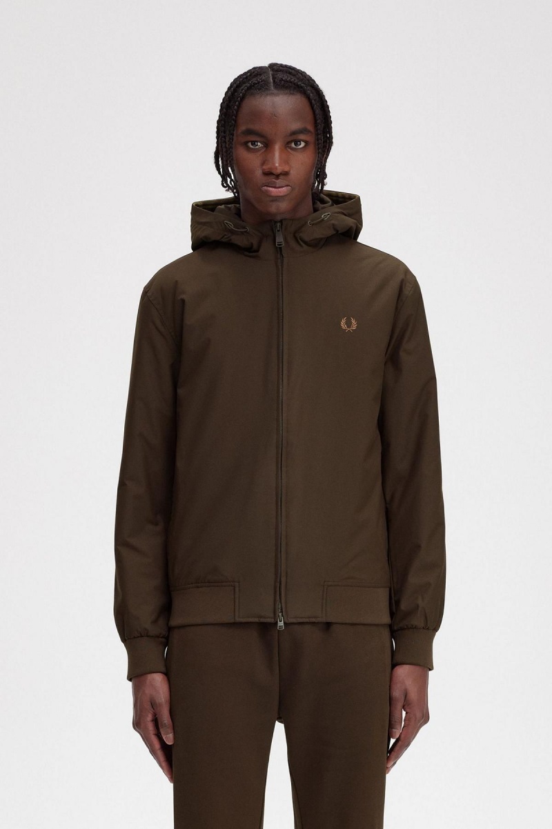 Fred Perry Vadderad Hooded Brentham Rockar Herr Burnt Tobacco | USEND80929