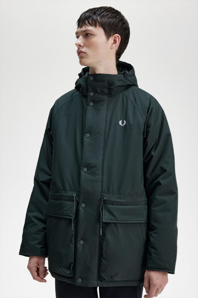 Fred Perry Vadderad Zip Through Rockar Herr Gröna | ZSEMJ17495