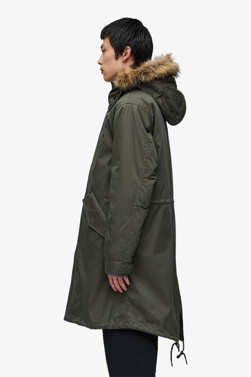 Fred Perry Zip-In Liner Parka Rockar Herr Gröna | LSETR79735