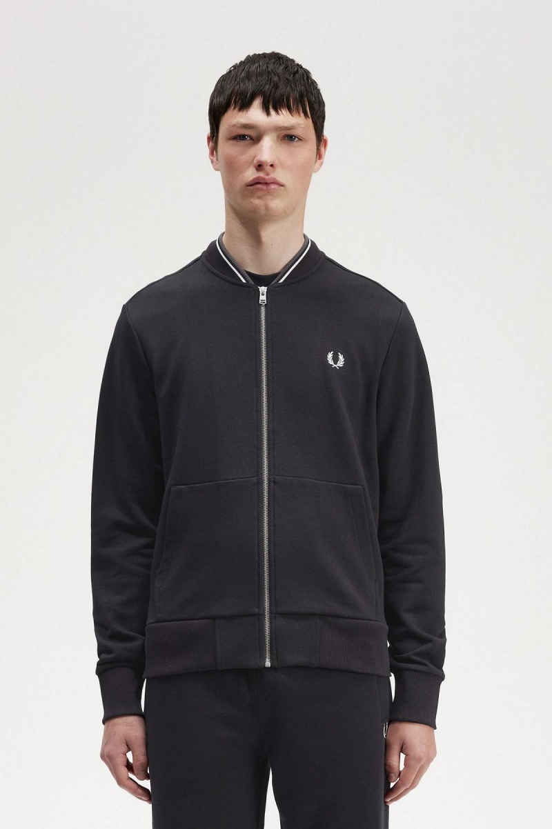 Fred Perry Zip Through Tröjor Herr Svarta | ESEVG13129